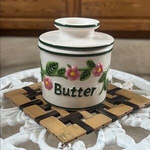 Floral Butter Dish with Lid